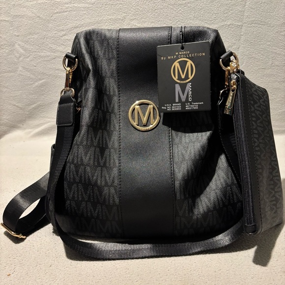 MKP COLLECTION backpack purse multi pocket anti theft 2 piece set black …NEW - Picture 7 of 9